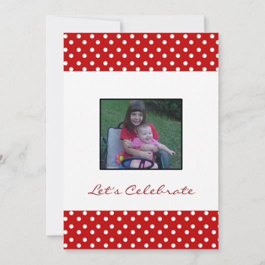 Rood- en witte poka-puntafdruk kaart (Achterkant)