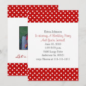 Rood- en witte poka-puntafdruk kaart (Voorkant / Achterkant)