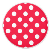 Rood- en witte poka-punten knop/drawer keramische knop (Voorkant)