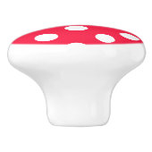 Rood- en witte poka-punten knop/drawer keramische knop (Zijkant)