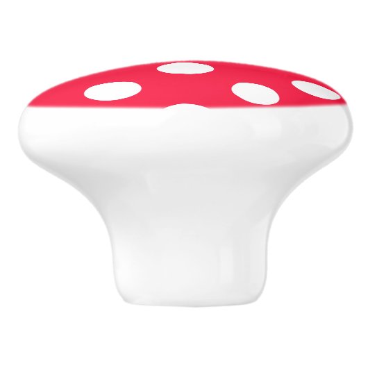 Rood- en witte poka-punten knop/drawer keramische knop (Zijkant)