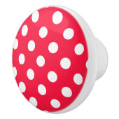 Rood- en witte poka-punten knop/drawer keramische knop (Rechts)