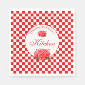 Rood en Witte Retro Gecontroleerd Servet (Voorkant)