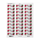 Rood- en witte rozen Shabby Chic Rustic Modern Gla Etiket (Full Sheet)