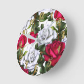 Rood- en witte rozen Shabby Chic Rustic Modern Gla Ronde Klok (Hoek)