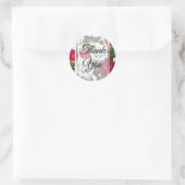 Rood- en witte rozen Shabby Chic Rustic Modern Gla Ronde Sticker (Tas)