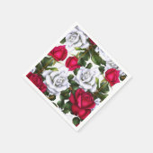 Rood- en witte rozen Shabby Chic Rustic Modern Gla Servetten (Hoek)