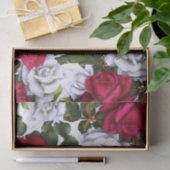 Rood- en witte rozen Shabby Chic Rustic Modern Gla Tissuepapier (Geschenk)