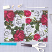 Rood- en witte rozen Shabby Chic Rustic Modern Gla Tissuepapier (Craft)