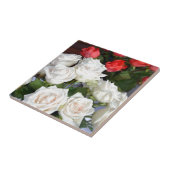 Rood- en witte rozen tegeltje (Zijkant)