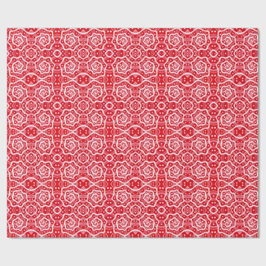 Rood- en witte schroeven, sneeuwvlokken, abstract  cadeaupapier (Vlak)