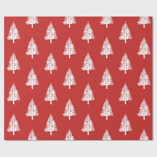 Rood- en witte sinaasappelbomen kerst cadeaupapier (Vlak)