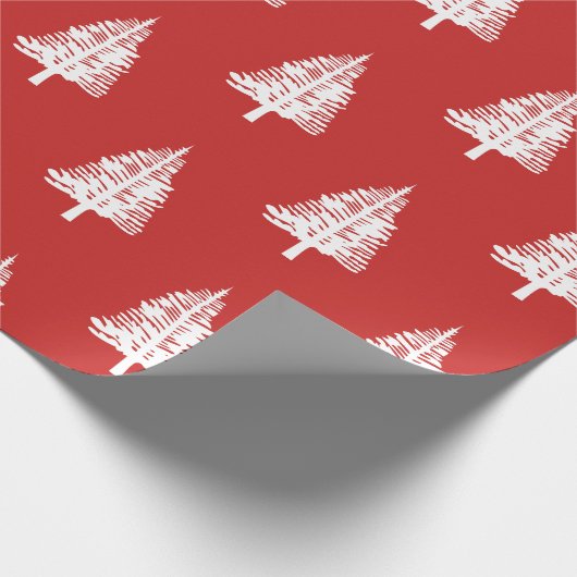 Rood- en witte sinaasappelbomen kerst cadeaupapier (Hoek)