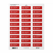 Rood- en witte sneeuwvlok - label retouradres (Full Sheet)