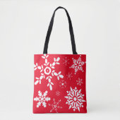 Rood en witte sneeuwvlok tote bag (Voorkant)
