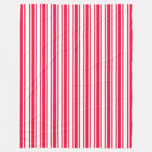 Rood- en witte snoepjes strepen fleece deken (Voorkant)