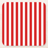 Rood- en witte snoepjes strepen kartonnen onderzetters (Voorkant)