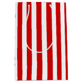 Rood- en witte snoepjes strepen medium cadeauzakje (Voorkant)