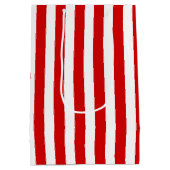 Rood- en witte snoepjes strepen medium cadeauzakje (Achterkant)