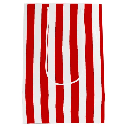 Rood- en witte snoepjes strepen medium cadeauzakje (Achterkant)