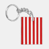 Rood- en witte snoepjes strepen sleutelhanger (Voorkant Links)