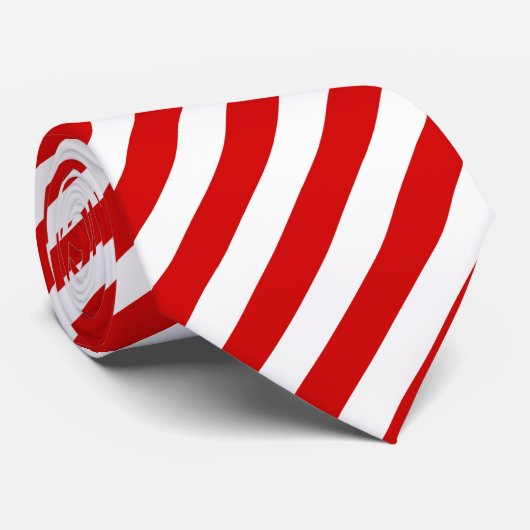 Rood- en witte snoepjes strepen stropdas (Opgerold)