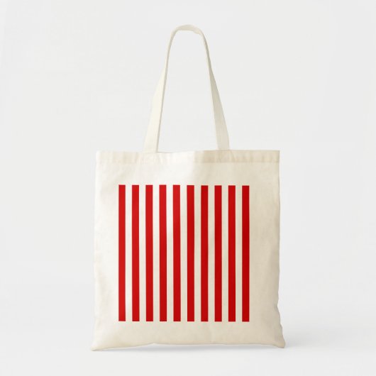 Rood- en witte snoepjes strepen tote bag (Voorkant)