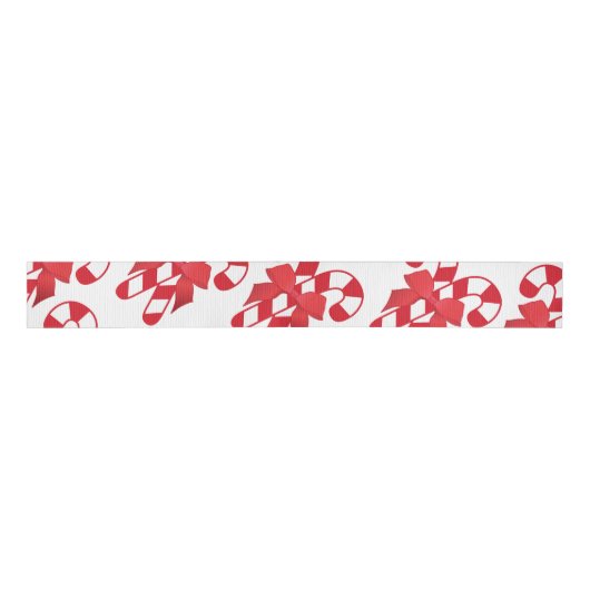 Rood- en witte snoeprietribbon grosgrain lint (Voorkant)