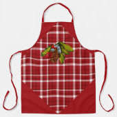 Rood- en witte spelden en pijnbomen schort (Voorkant)