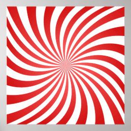 Rood- en witte spiraalvormige optische illusie poster