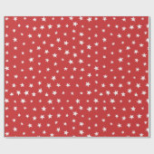 Rood en witte sterrenpatroon cadeaupapier (Vlak)