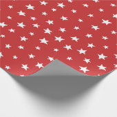 Rood en witte sterrenpatroon cadeaupapier (Hoek)