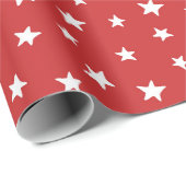 Rood en witte sterrenpatroon cadeaupapier (Rol Hoek)