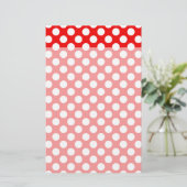 Rood en witte stippen briefpapier (Staand voorkant)