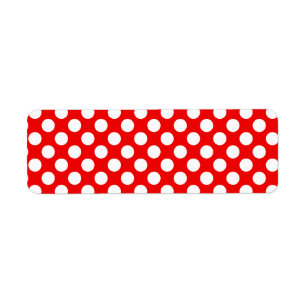 Rood en witte stippen etiket
