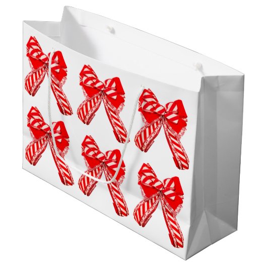 Rood- en witte tas groot cadeauzakje (Voorkant Gekanteld)