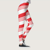 Rood- en witte-vakantieppermintsnoer leggings (Rechts)