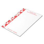 Rood- en witte ventilatorgrens Persoonlijke briefh Notitieblok (Schuin)