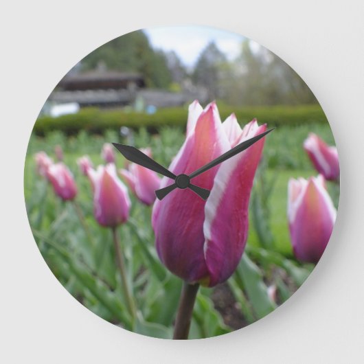 Rood- en witte wandklok (Voorkant)