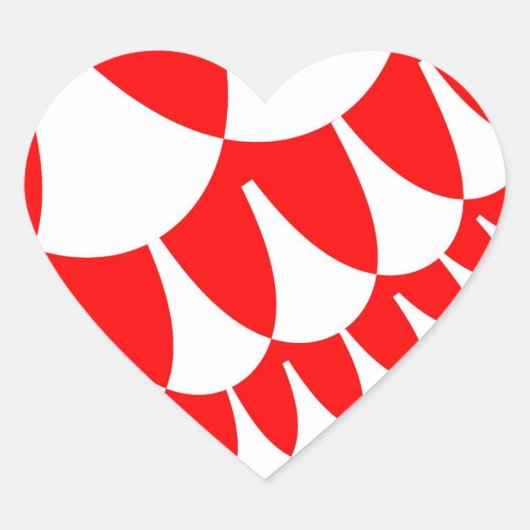 Rood- en witte weegschalen hart sticker (Voorkant)