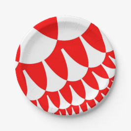 Rood- en witte weegschalen papieren bordje