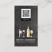 Rood- en witte wijn | Restaurant | Qr-code Visitekaartje (Voorkant)