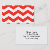 Rood- en witte Zig Zags Visitekaartje (Voorkant / Achterkant)