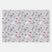 Rood- en wittebachenpinguïns en sneeuwmannen inpakpapier vel (Voorkant 3)