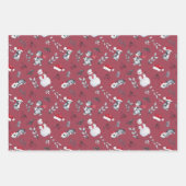 Rood- en wittebachenpinguïns en sneeuwmannen inpakpapier vel (Voorkant 2)