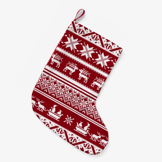 Rood- en wittebakkerijpatronen kleine kerstsok (Voorkant (Hangend))