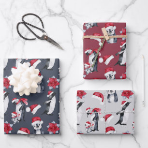 Rood- en wittebangerpinguïns met opvulpapier inpakpapier vel