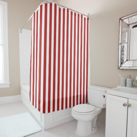 Rood- en wittebath Shower Curtain Douchegordijn (In situ)