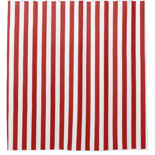 Rood- en wittebath Shower Curtain Douchegordijn (Voorkant)