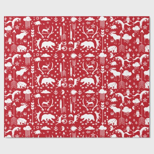 Rood- en wittebogen cadeaupapier (Vlak)